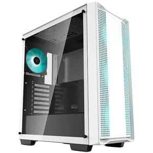 DeepCool CC560 WH V2, Mid Tower, Mini-ITX/Micro-ATX/ATX, 1xUSB3.0, 1xUSB2.0, 1xAudio, 4x120mm Pre-Installed LED Fans, Tempered Glass, Mesh Panel, White