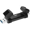Silicon Power 1TB DS72 Dual USB-C/USB 3.2 Gen 2, Portable External SSD, Steam Deck and iPhone 15 Pro, R/W: up to 1050MB/s; 850MB/s, Black