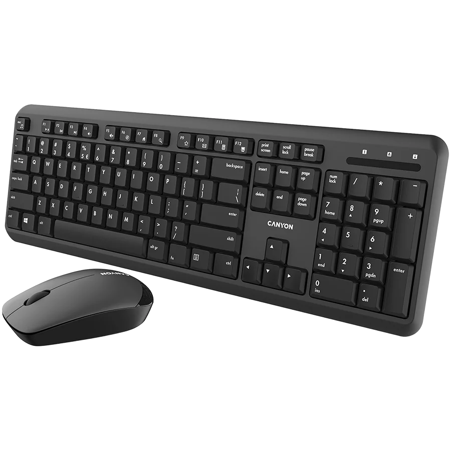 CANYON SET-W20 EN/BG Keyboard+Mouse Velvet Wireless Black