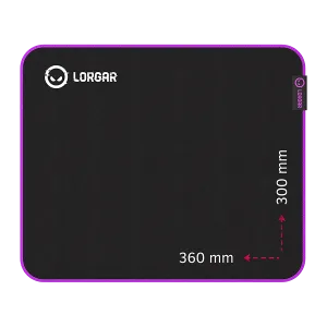 Lorgar Main 313, Gaming mouse pad, High-speed surface, Purple anti-slip rubber base, size: 360mm x 300mm x 3mm, weight 0.195kg