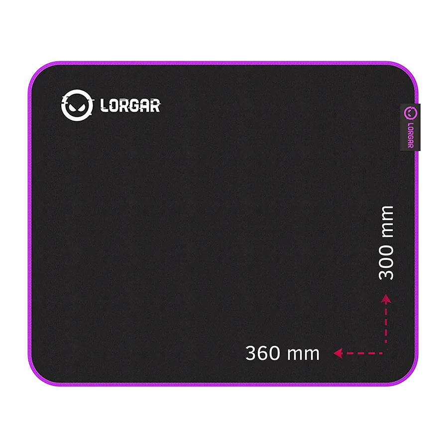 Lorgar Main 313, Gaming mouse pad, High-speed surface, Purple anti-slip rubber base, size: 360mm x 300mm x 3mm, weight 0.195kg Lorgar Main 313, Gaming mouse pad, High-speed surface, Purple anti-slip rubber base, size: 360mm x 300mm x 3mm, weight 0.195kg
