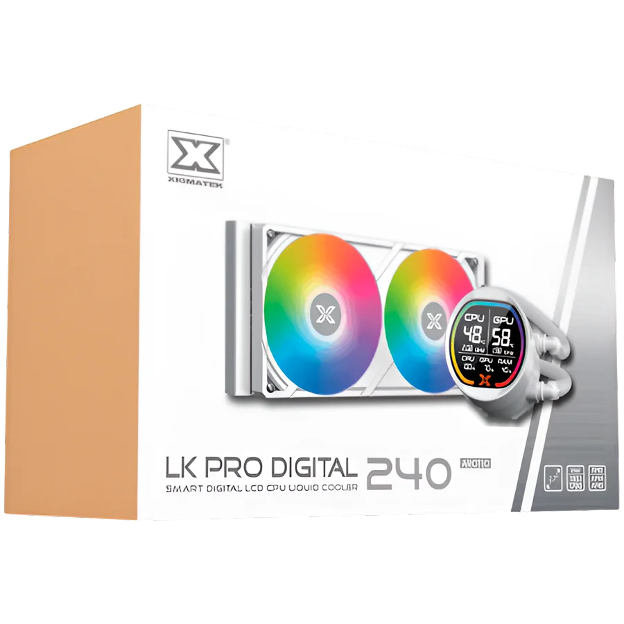 LK Pro 240 Digital Arctic EN47435 (WH AIO,Digital LCD Pump & 240mm PWM Fan,Mini ARGB Controller,Intel & AMD & 20xx)