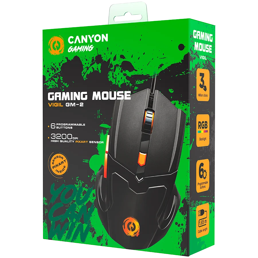 CANYON mouse Vigil GM-2 RGB 6buttons Wired Black