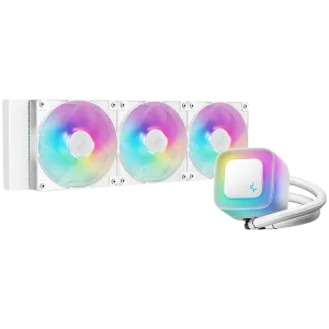 DeepCool LE360 WH V2, 360mm CPU Liquid Cooler, 3x120mm PWM ARGB Fans, ARGB block, White, LGA1851/1700/1200/1151/1150/1155, AMD AM5/AM4, R-LE360-WHAMMN-G-2, 3Y