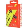 CANYON Stereo earphones with microphone, 1.2M, red