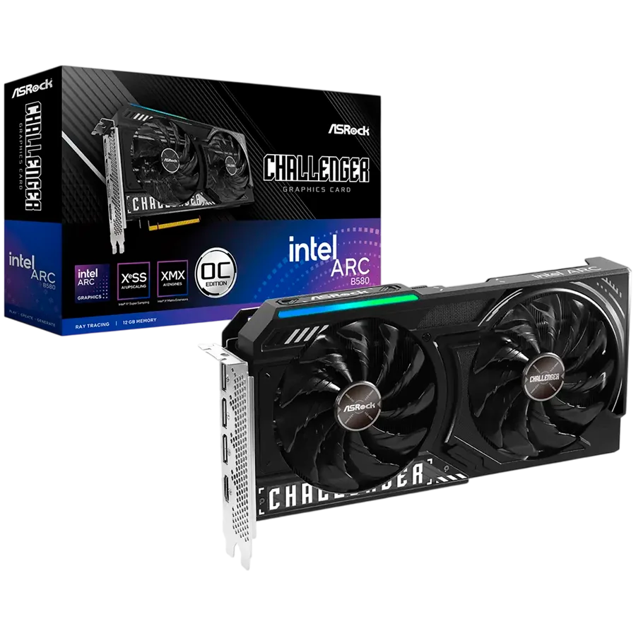 ASROCK Intel Arc B580 Challenger OC 12GB GDDR6 192-bit HDMI 3x DP
