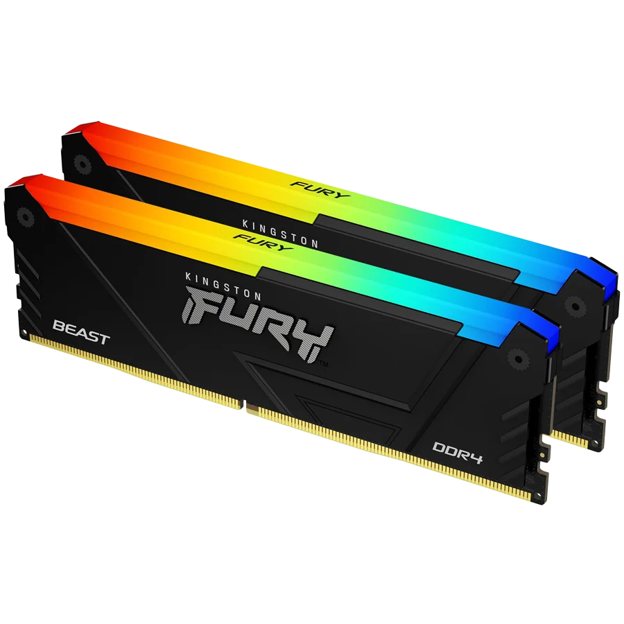 Kingston 16GB 3200MT/s DDR4 CL16 DIMM (Kit of 2) FURY Beast RGB