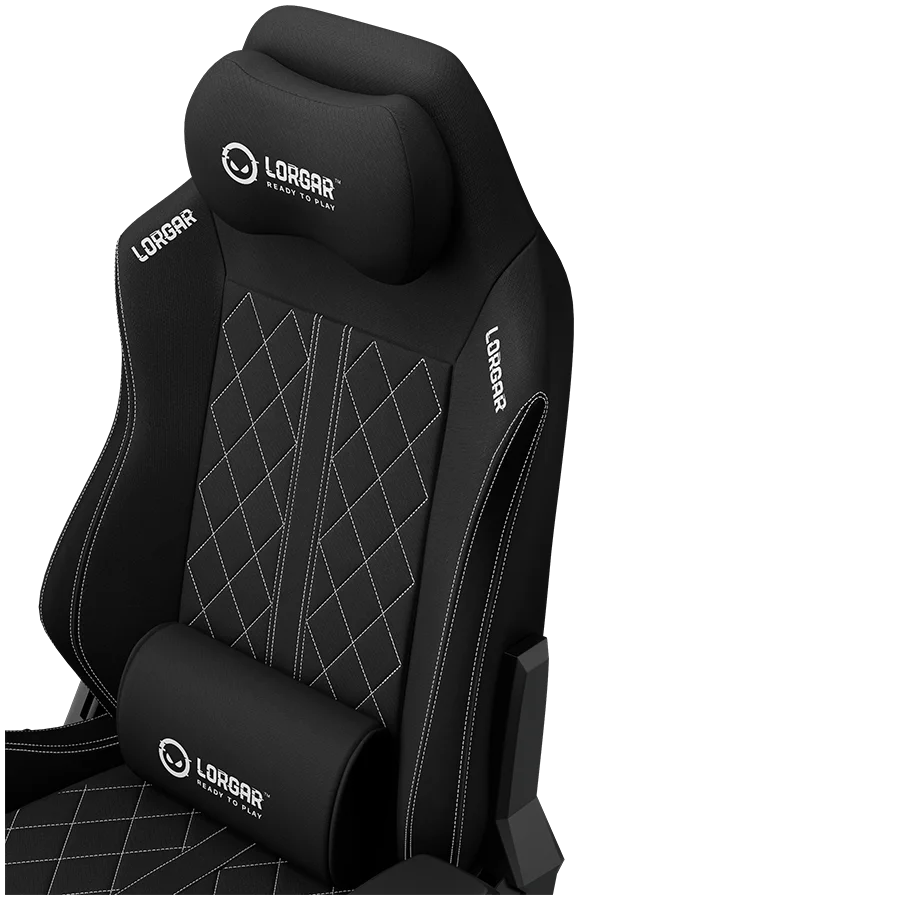 LORGAR CHA41, Ergonomic Gaming Chair Advanced, premium anti-stain fabric, Black/white
