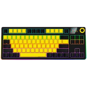 LORGAR KBP70TKLW, Wireless TKL Mechanical Gaming Keyboard Pro, Black/yellow, EN layout
