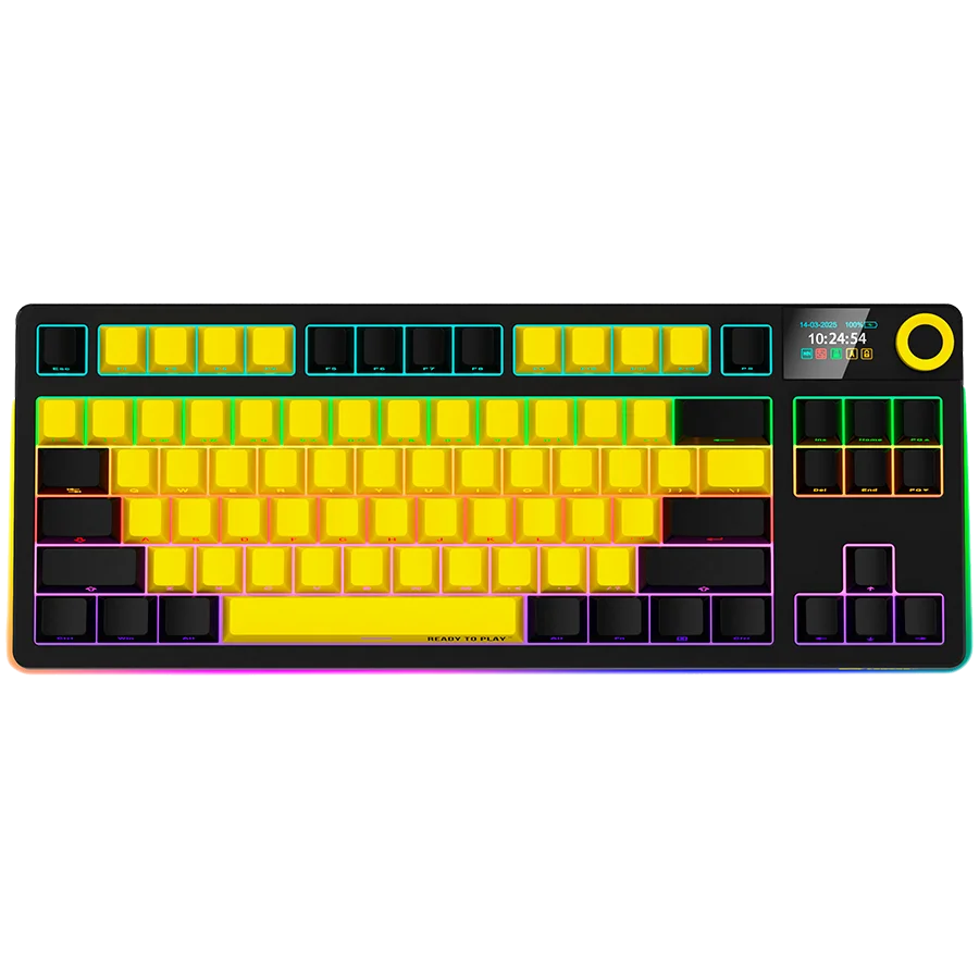 LORGAR KBP70TKLW, Wireless TKL Mechanical Gaming Keyboard Pro, Black/yellow, EN layout LORGAR KBP70TKLW, Wireless TKL Mechanical Gaming Keyboard Pro, Black/yellow, EN layout