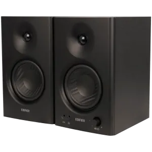 Edifier MR4 Active Studio Monitors, RCA, AUX, TRS, 1-inch Tweeters, 4-inch Woofers, 42W (RMS), Control Knob, Black