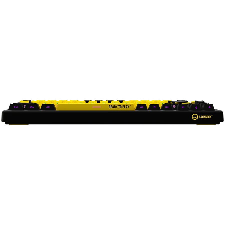 LORGAR KBP7075W, Wireless 75% Mechanical Gaming Keyboard Pro, Black/yellow, EN layout