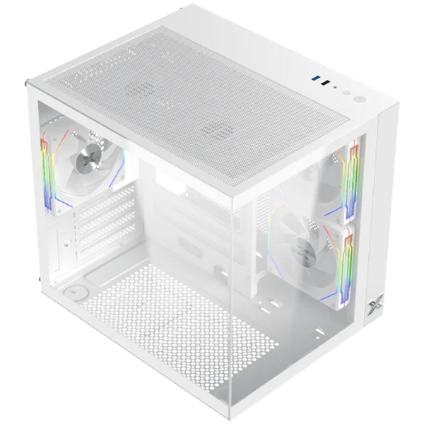 Aqua M Lite Arctic (WH, MATX, U3x1 & U2x1, 2PCS TG, 4PCS G22A Arctic Reverse & 1PC G22A Arctic,ARGB Remote Control Box)