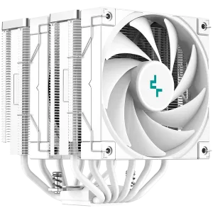 DeepCool AK620 WH, CPU Air Cooler, 2x120mm PWM FDB Fan, TDP 260W, 6 Heatpipes, White, LGA2066/2011-v3/2011/1700/1200/115x, AMD AM5/AM4, 129x138x160 mm(LxWxH), 3Y, R-AK620-WHNNMT-G-1