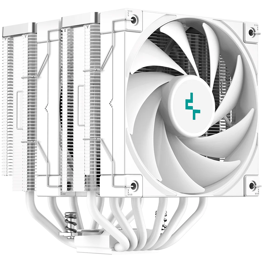 DeepCool AK620 WH, CPU Air Cooler, 2x120mm PWM FDB Fan, TDP 260W, 6 Heatpipes, White, LGA2066/2011-v3/2011/1700/1200/115x, AMD AM5/AM4, 129x138x160 mm(LxWxH), 3Y, R-AK620-WHNNMT-G-1