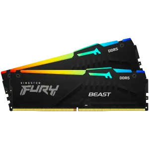 Kingston 64GB 6400MT/s DDR5 CL32 DIMM (Kit of 2) FURY Beast RGB EXPO