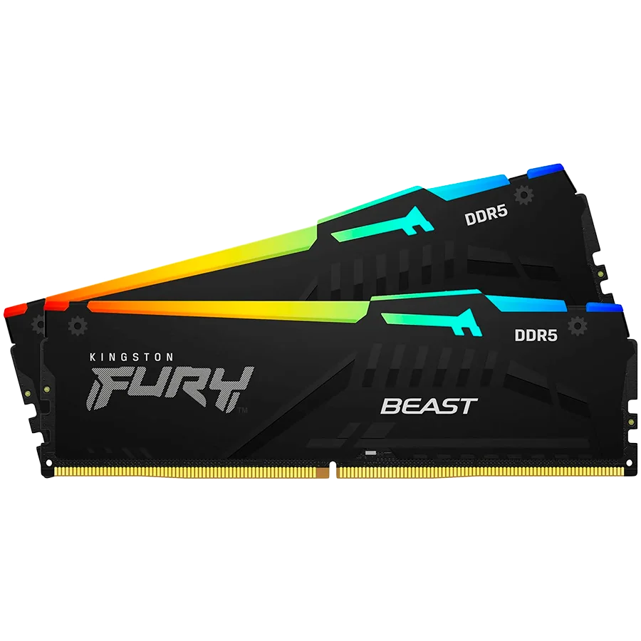 Kingston 64GB 6400MT/s DDR5 CL32 DIMM (Kit of 2) FURY Beast RGB EXPO