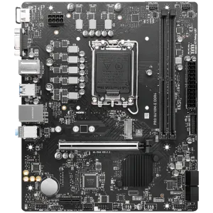 MSI PRO H610M-E DDR4, Micro-ATX, Socket 1700, Dual Channel DDR4 3200(OC)MHz, 1x PCIe x16 slots, 1x M.2 slots, 1x HDMI, 1 x VGA, 2x USB 3.2 Gen 1, 4x USB 2.0, 3Y