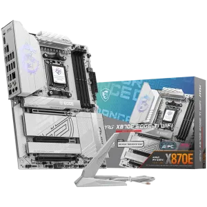 MSI MPG X870E EDGE TI WIFI, ATX, Socket AM5, 4x DDR5 Dual Channel DDR5 up to 8400(OC)MHz, 3x PCIe 3.0 x16 slot, 4x M.2 slot, 4x USB 2.0, 5x USB 10Gbps, 1x 10Gbps Type-C, 1x 40Gbps Type-C, HDMI, 7.1 HD Audio, 5G LAN, WiFI 7, BT, 3Y