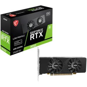 MSI Video Card Nvidia GeForce RTX 3050 LP E 6G OC, 2x HDMI, 1x DP, DUAL FAN, ATX