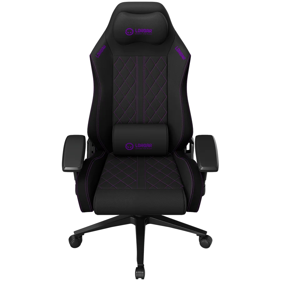 LORGAR CHA41, Ergonomic Gaming Chair Advanced, premium anti-stain fabric, Black/purple
