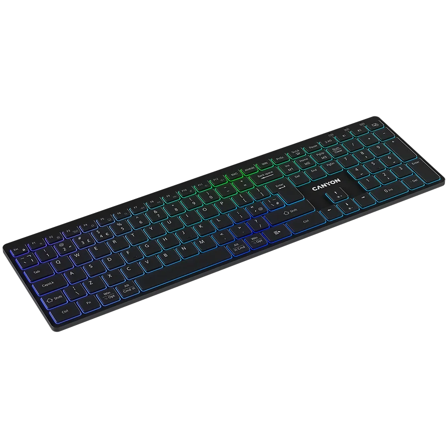 CANYON keyboard HKB-W11 UK/US RGB Dual Mode Wireless Black