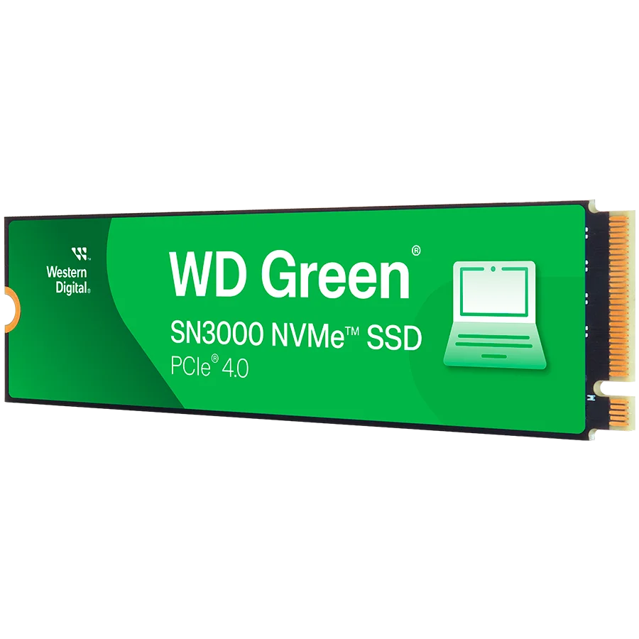 SSD POWERED BY SANDISK WD Green SN3000 2TB M.2 2280 S3-M PCIe Gen4 x4 NVMe, Read/Write: 5000/4200 MBps, TBW: 250
