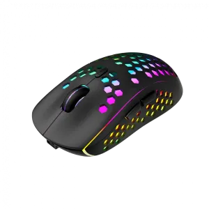 Canyon 7keys Gaming 2.4G wireless mouse, KA8 sensor, DPI up to 1600, rubber coating on panel, Huano 1million switch, 45cm PVC cable, ABS material. 400mAh battery, size: 125.8*63.7*41mm, weight: 95g, Black