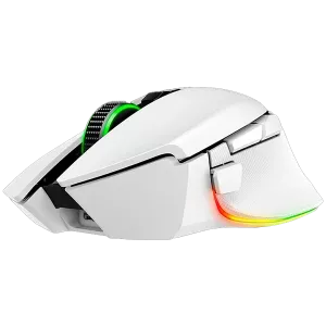 Razer Basilisk V3 Pro 35K, White, Gaming Mouse, HyperSpeed Wireless, Bluetooth, Focus Pro 35K Optical Sensor Gen-2, 35000 DPI, Configurable Razer HyperScroll Tilt Wheel, Up to 140 Hours on Razer™ HyperSpeed Wireless