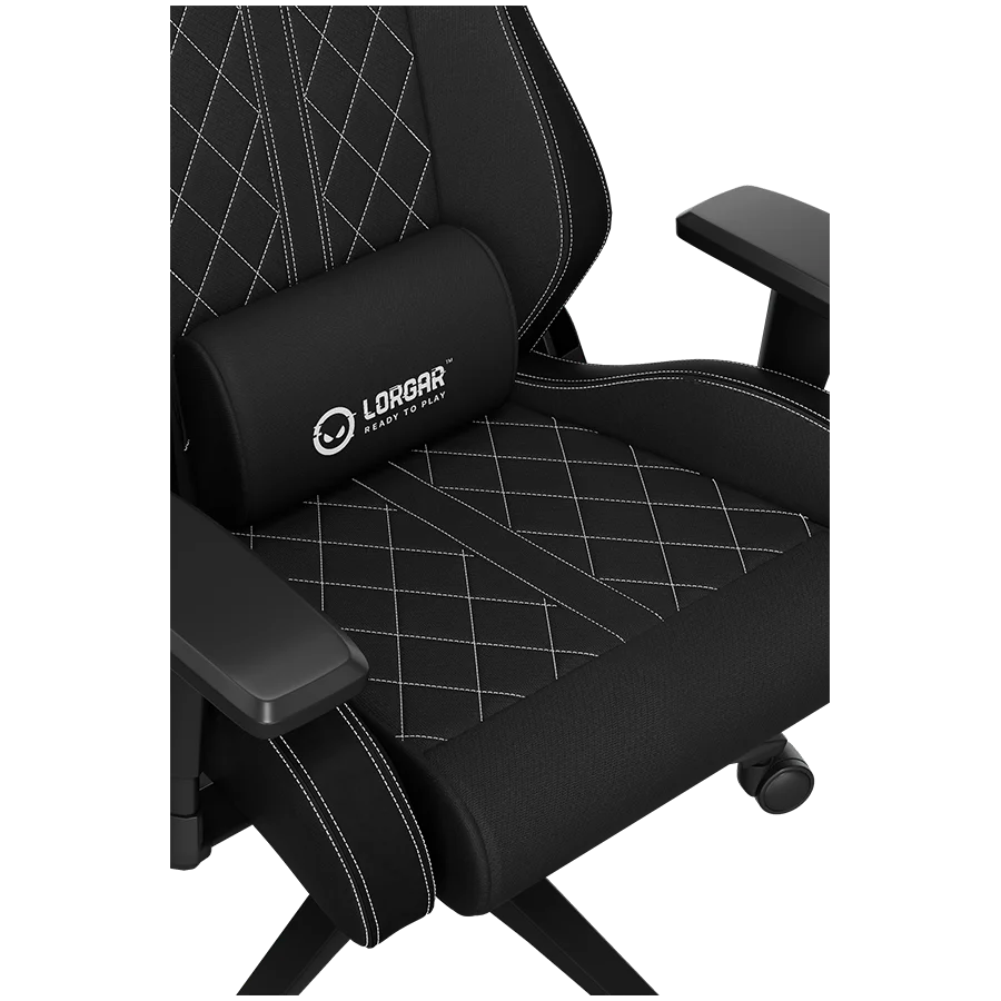 LORGAR CHA41, Ergonomic Gaming Chair Advanced, premium anti-stain fabric, Black/white