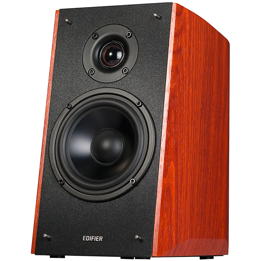 Edifier R2000DB 2.0 Bookshelf Speakers, Bluetooth, 3.5mm to RCA, Optical, 1-inch Tweeters, 5-inch Drivers, 120W (RMS), Control Knobs and Remote Control, Brown
