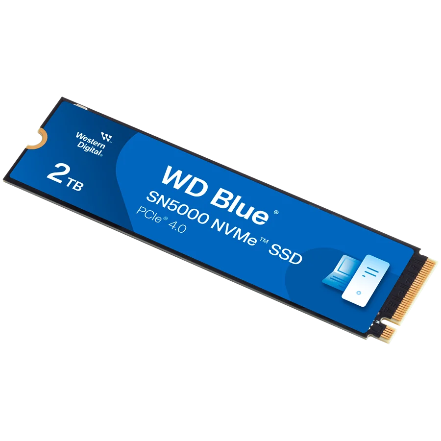 SSD WD Blue SN5000 2TB M.2 2280 PCIe Gen4 x4 NVMe TLC, Read/Write: 5150/4850 MBps, IOPS 650K/770K, TBW: 900