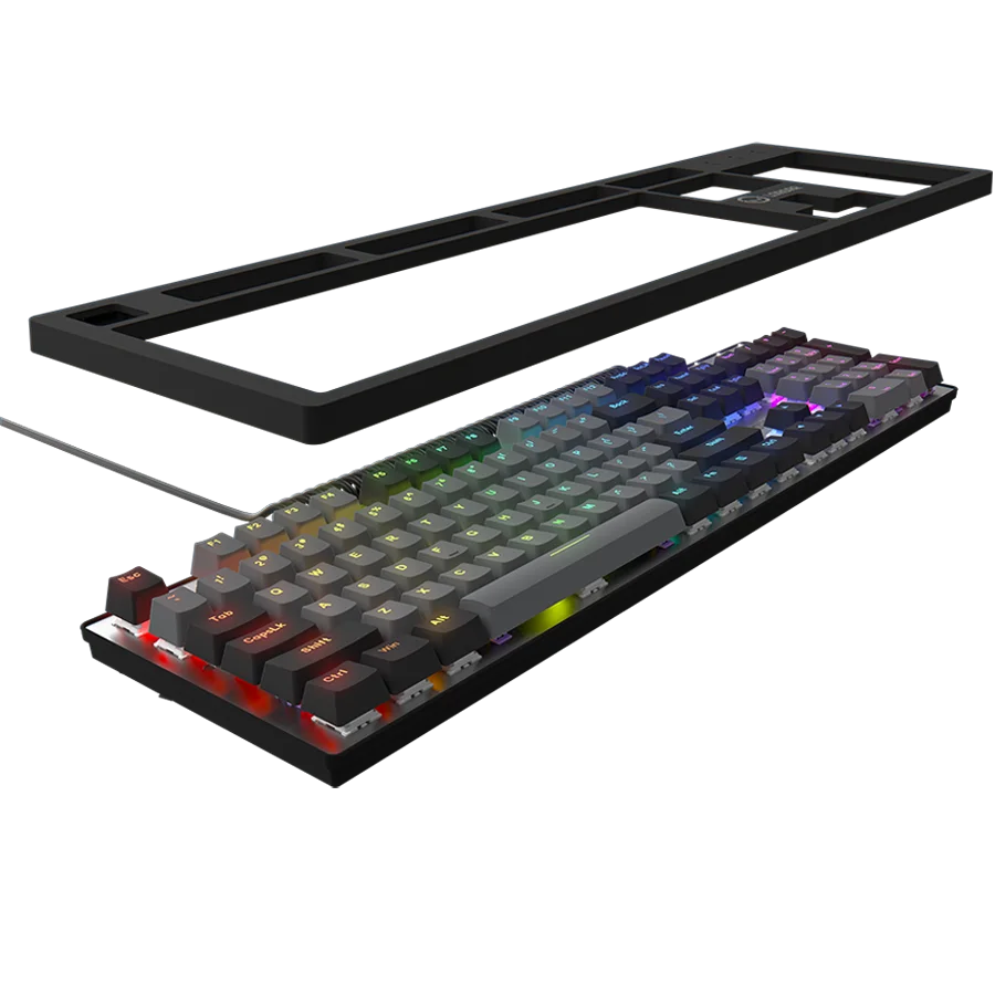 LORGAR Azar 514, Wired mechanical gaming keyboard, RGB backlight, 1680000 colour variations, 18 modes, keys number: 104, 50M clicks, linear dream switches, spring cable up to 3.4m, ABS plastic+metal, magnetic cover, 450*136*39mm, 1.17kg, black, EN layout