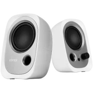 Edifier R12U 2.0 Audio System, USB, AUX, 2.25-inch Drivers, 4W (RMS), Volume Control, White