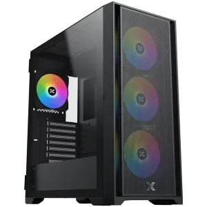 Xigmatek Master X II (Black, EATX, U3x1 & U2x2, Front Meshed Grill & Left TG, 4PCS Z20A & ARGB PCB)