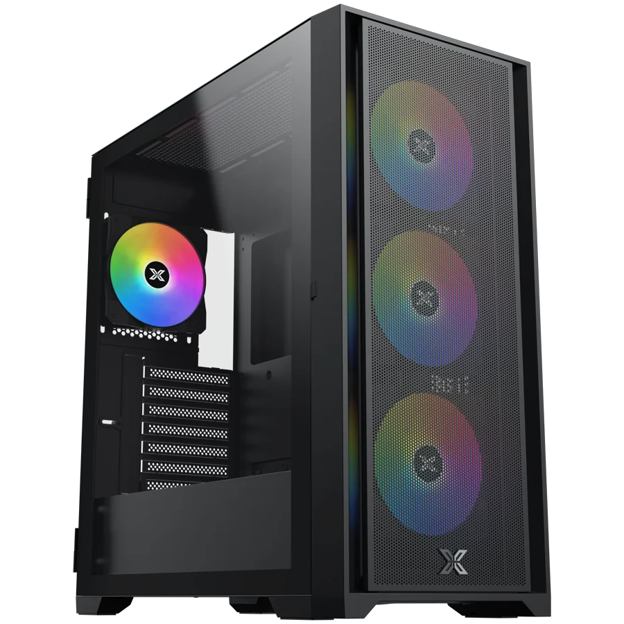 Xigmatek Master X II (Black, EATX, U3x1 & U2x2, Front Meshed Grill & Left TG, 4PCS Z20A & ARGB PCB)