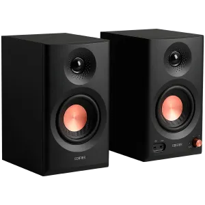 Edifier MR3 Active Studio Monitors, BT V5.4, RCA, AUX, 1-inch Tweeters, 3.5-inch Drivers, 36W (RMS), Tone Control Dials, Black