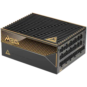 MSI MEG Ai1600T PCIE5 Power Supply 1600W, 80 PLUS Titanium, Dual PCIe 5.1 Cables, ATX 3.1, Software Sync, Mystic Light, 135mm Fan, Fan Stop, OCP/OTP/OPP/SCP/OVP/UVP/SIP/NLO, Interleaved PFC, Braided Cables, Dimensions: 190mmx150mmx86mm, 12Y Warranty