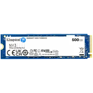 Kingston 500GB NV3 SSD M.2 2280 PCIe 4.0 NVMe, Read: 5,000/ Write: 3,000MB/s