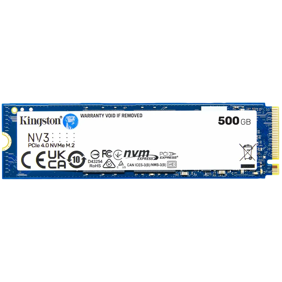 Kingston 500GB NV3 SSD M.2 2280 PCIe 4.0 NVMe, Read: 5,000/ Write: 3,000MB/s