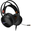 CANYON INTERCEPTOR GH-8A, Gaming headset 3.5mm jack plus USB connector for LED backlight, adjustable microphone and volume control, with 2in1 3.5mm adapter, cable 2M, Black and Orange, 0.36kg