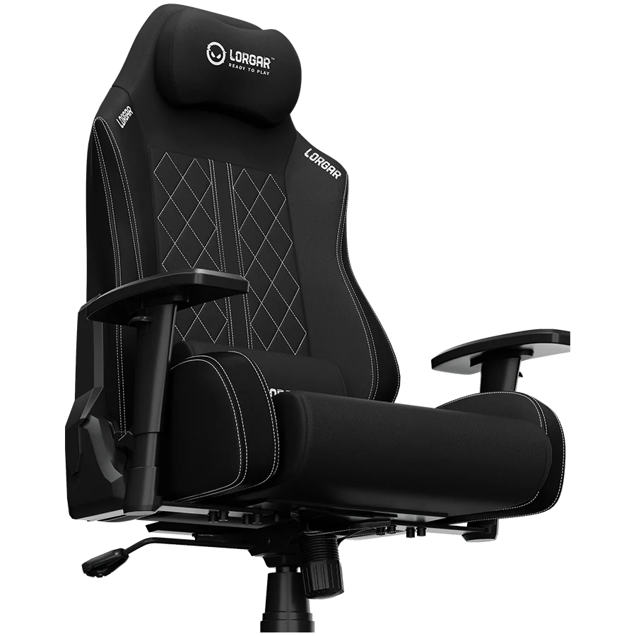LORGAR CHA41, Ergonomic Gaming Chair Advanced, premium anti-stain fabric, Black/white