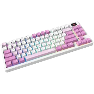 MSI FORGE GK600 TKL WIRELESS VIOLET - Hot-Swappable Mechanical Switches, PBT Keycaps, Sound-Dampening Foam and Gaskets, Integrated Display, RGB LED, 2.4GHz, BT, USB-C MSI FORGE GK600 TKL WIRELESS VIOLET - Hot-Swappable Mechanical Switches, PBT Keycaps, Sound-Dampening Foam and Gaskets, Integrated Display, RGB LED, 2.4GHz, BT, USB-C