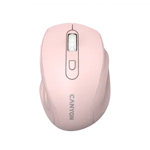 Canyon 6 buttons wireless 2.4Ghz mouse, MX8650A Sensor, DPI up to 1600,Injection case, 3 M life times left and right switches, 2xAAA battery, ABS material. Size: 105x71x40mm, Weight: 59g, Pink