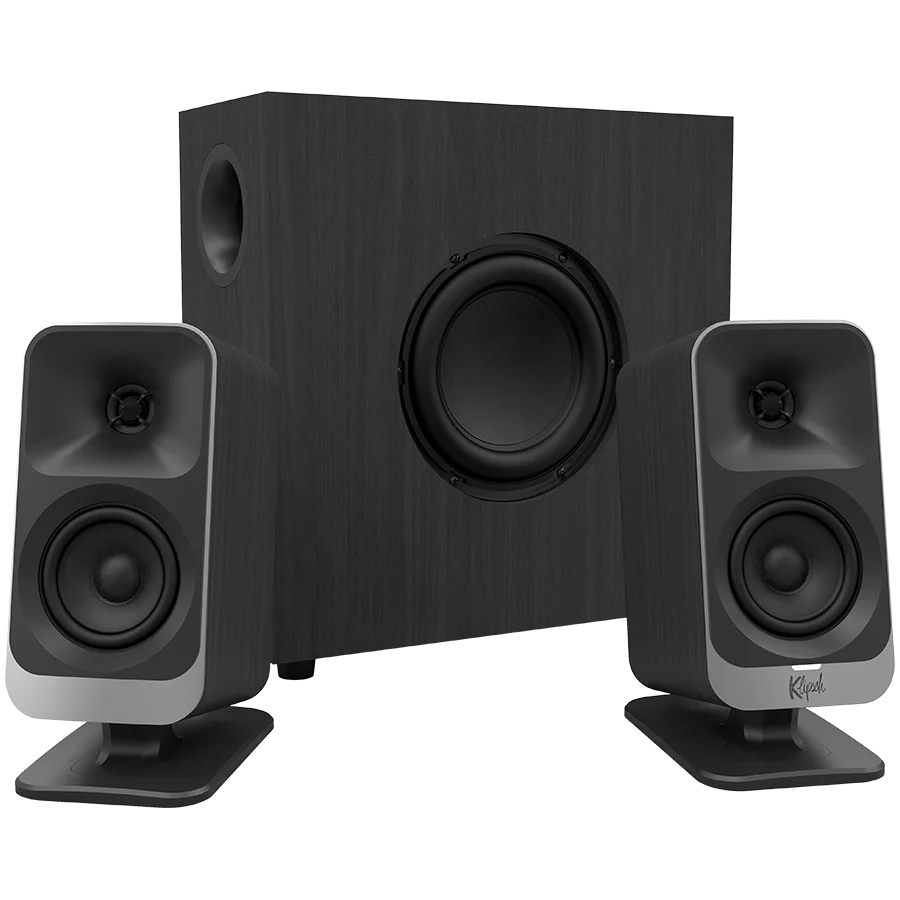 Klipsch ProMedia Lumina 2.1 Gaming Audio System with Subwoofer and LED Lighting Effects Built-in, Black Klipsch ProMedia Lumina 2.1 Gaming Audio System with Subwoofer and LED Lighting Effects Built-in, Black