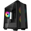 DeepCool CC360 ARGB, Mid Tower, Mini-ITX/Micro-ATX, 1xUSB3.0, 1xUSB2.0, 1xAudio, 3x120mm Pre-Installed ARGB Fans, Tempered Glass, Mesh Panel, Black, R-CC360-BKAPM3-G-1