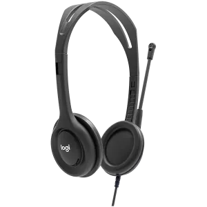 LOGITECH H111 Corded Stereo Headset - BLACK - 3.5 MM