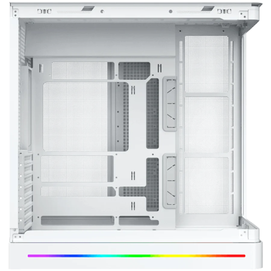 PANO II AIR Arctic EN48524 (WH,EATX,U3x2+Type C,Mesh Top+Curved TG,6PCS H22A WH Reverse & 2PCS H22A WH,ARGB & PWM Remote Control)