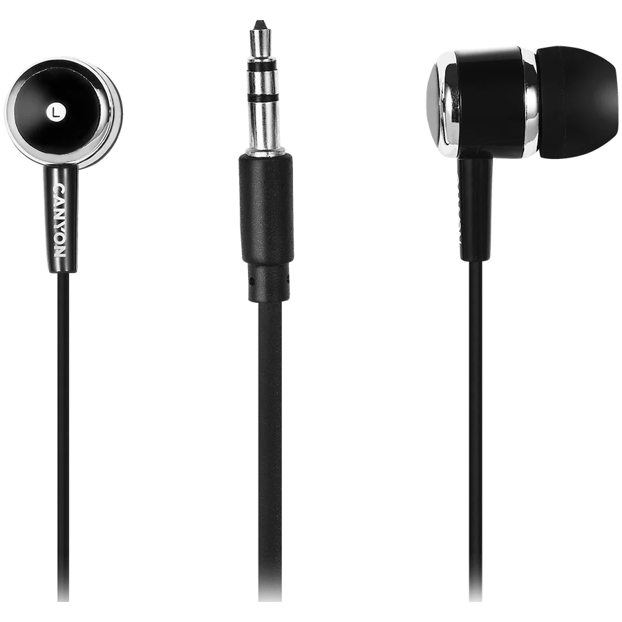 CANYON Stereo earphones with microphone, Black CANYON Stereo earphones with microphone, Black