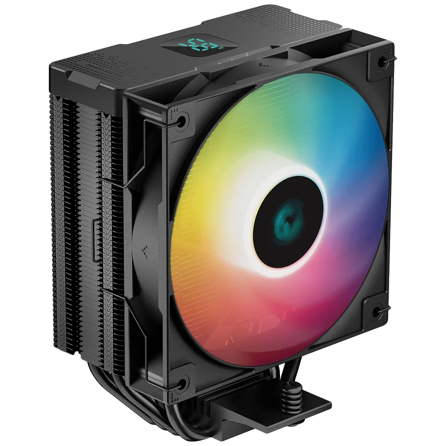DeepCool AG400 DIGITAL ARGB, CPU Air Cooler, 1x120mm FK120 PWM FDB Fan, Addressable RGB LED, TDP 240W, 4 Heatpipes, Hydro Bearing, LGA1700/1200/1151/1150/1155, AMD AM5/AM4, 3Y, R-AG400-BKADMN-G-1